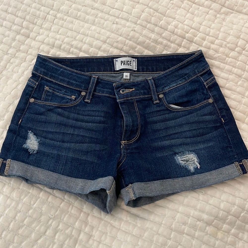 Paige Jimmy Jimmy mid rise denim shorts